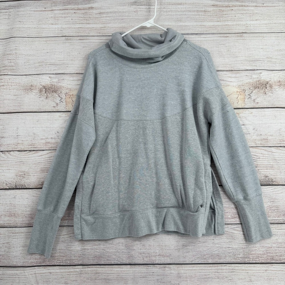 Prana Funnel Neck Pullover Women Small Grey Hemp Blend W23202188